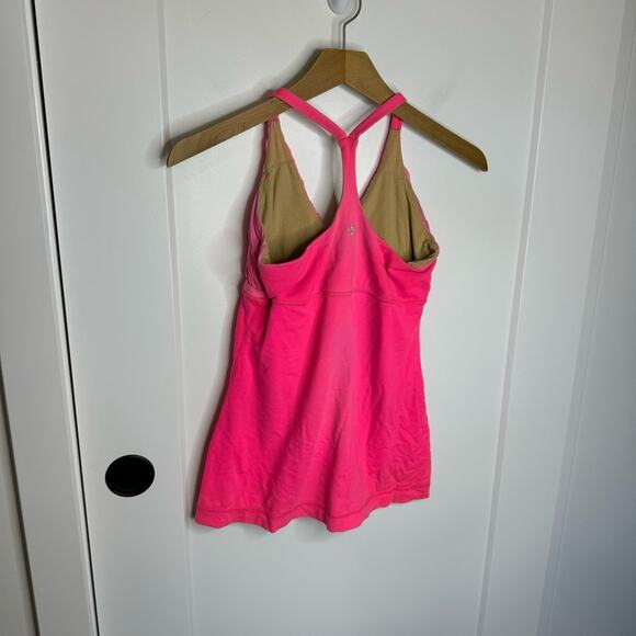 Lululemon Pure Balance Tank Top Pink Flash Heathered Flash Size 6 - Picture 5 of 6